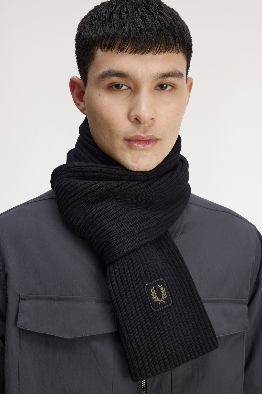 FRED PERRY Cachecol canelado em algodão