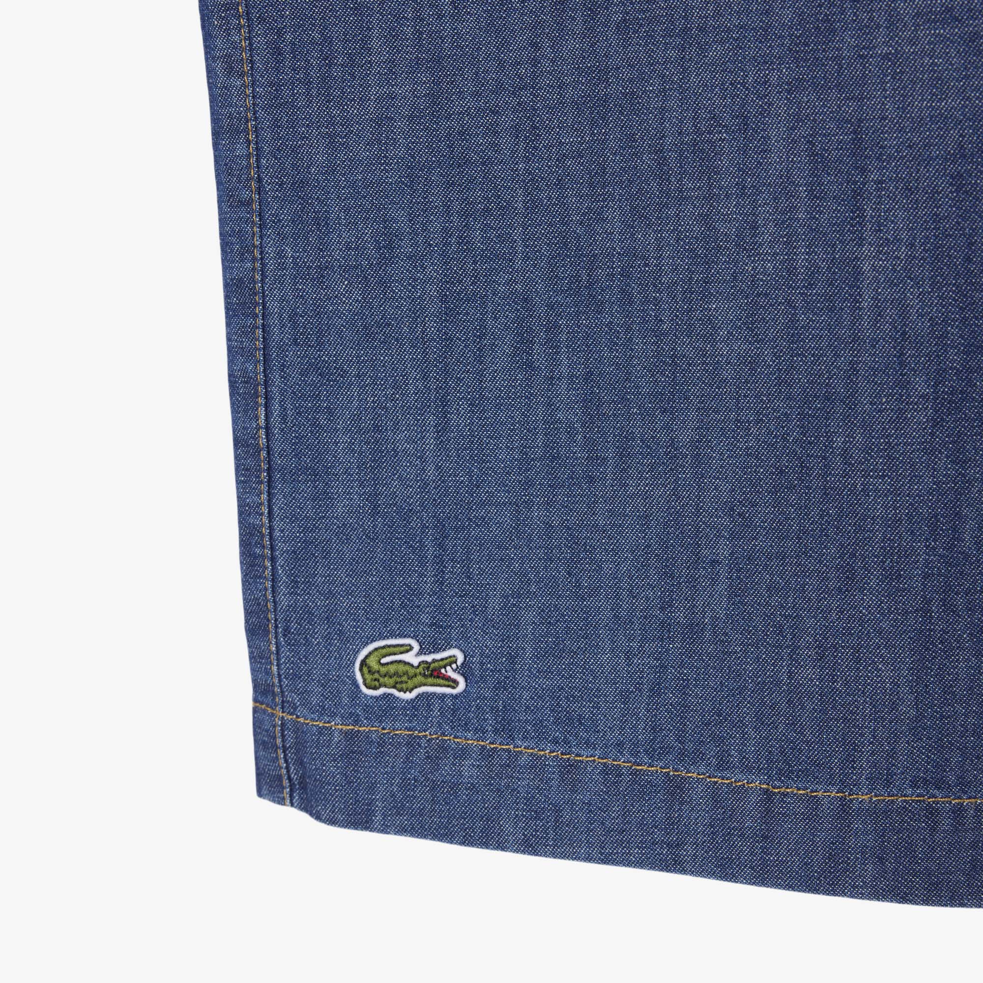 LACOSTE Camisa de ganga com colarinho Aberto