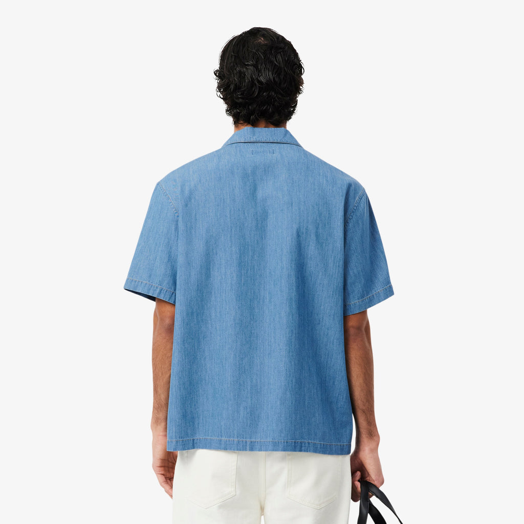 LACOSTE Camisa de ganga com colarinho Aberto