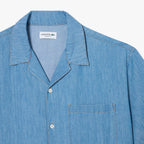 LACOSTE Camisa de ganga com colarinho Aberto