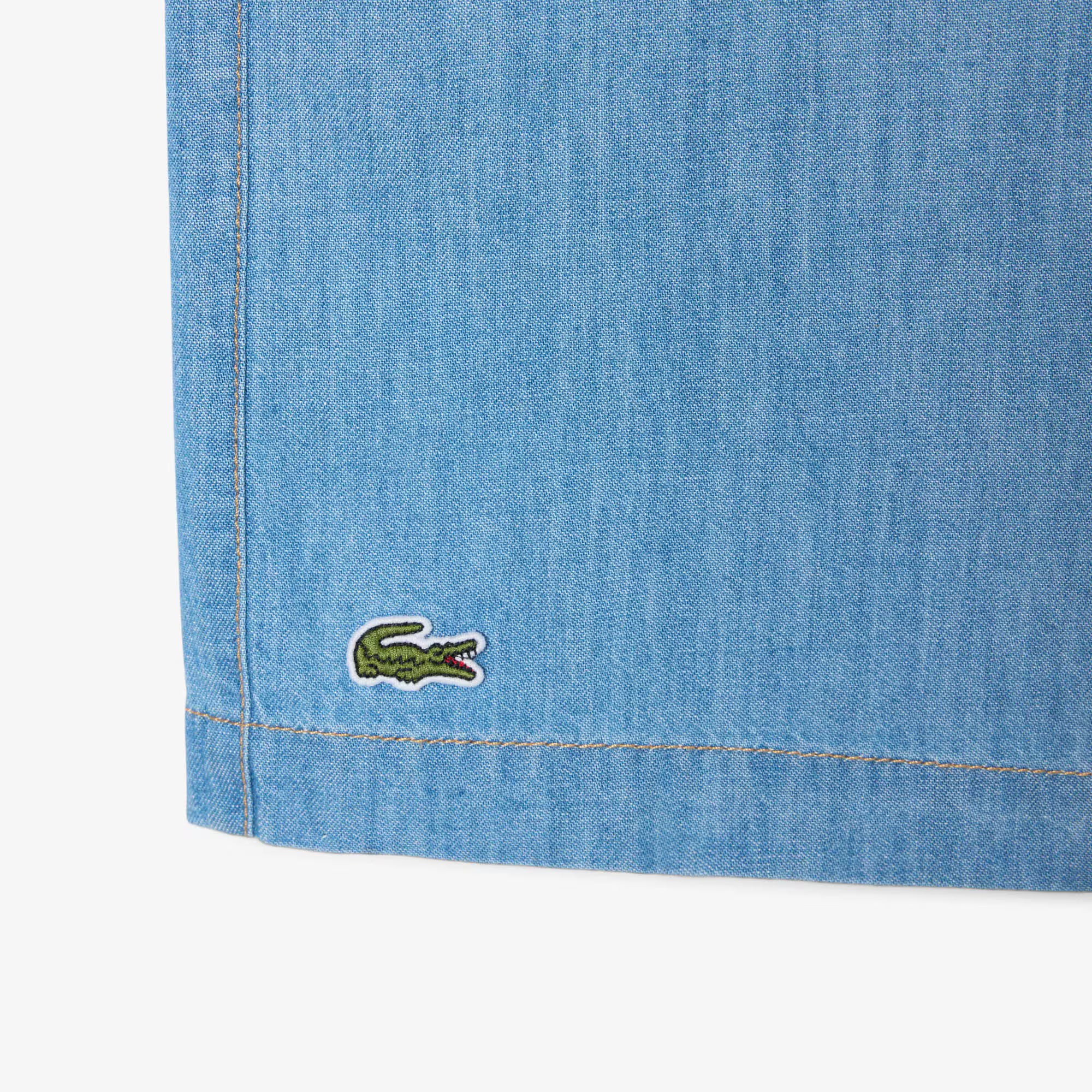 LACOSTE Camisa de ganga com colarinho Aberto