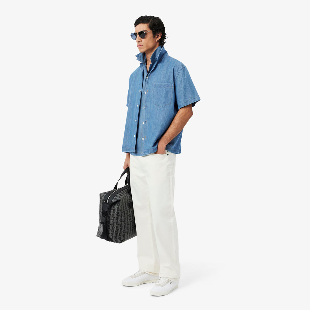 LACOSTE Camisa de ganga com colarinho Aberto