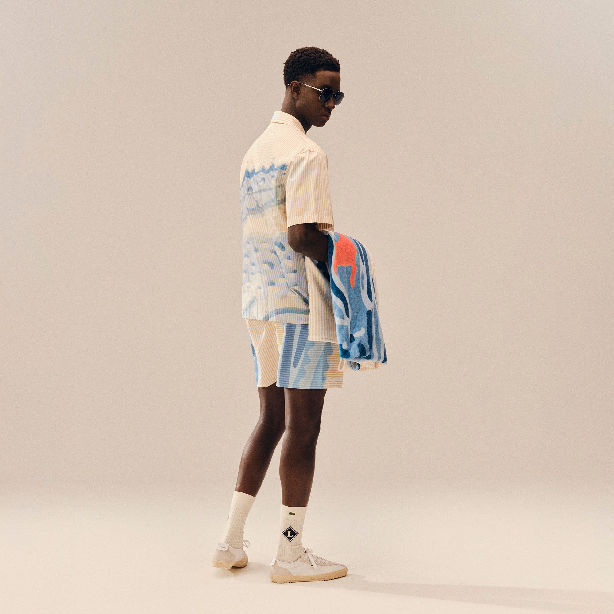 LACOSTE Camisa às listras relaxed fit