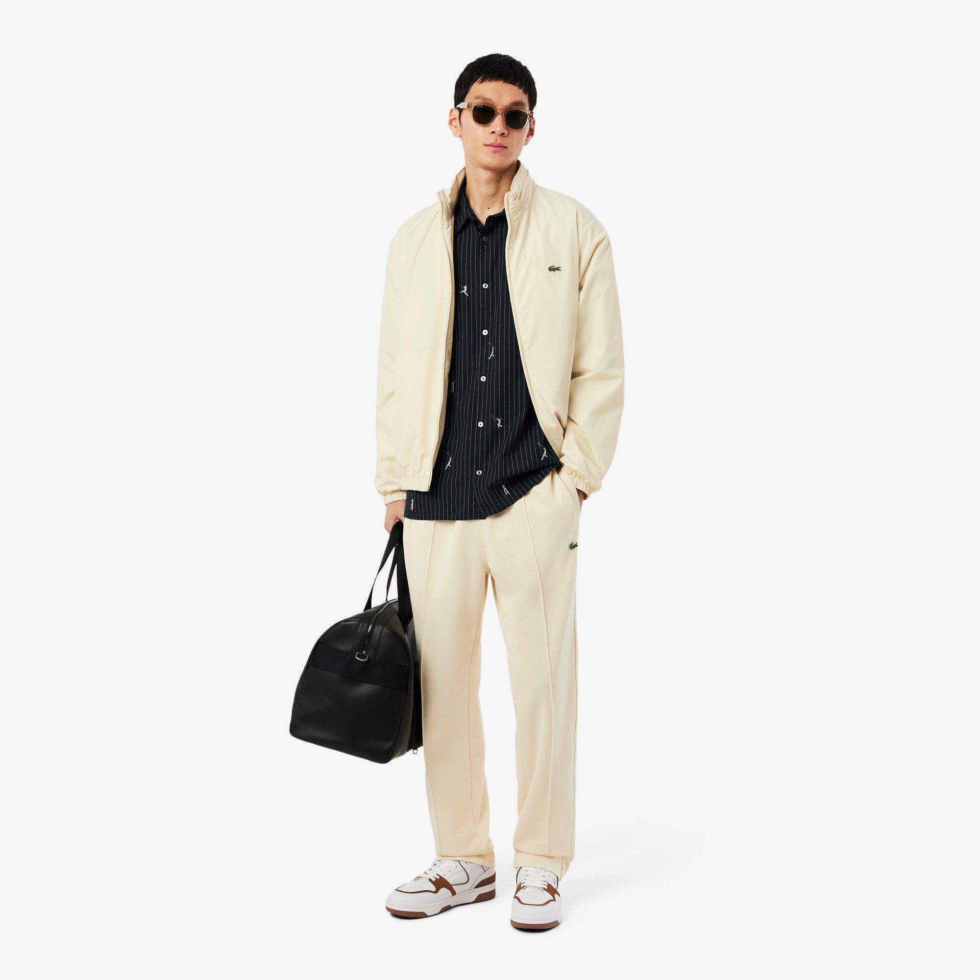 LACOSTE Camisa relaxed fit de algodão com bordado