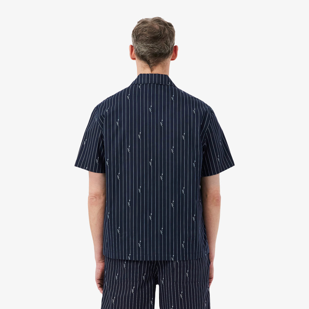 LACOSTE Camisa de sarja com estampado relaxed fit