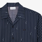 LACOSTE Camisa de sarja com estampado relaxed fit