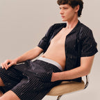 LACOSTE Camisa de sarja com estampado relaxed fit