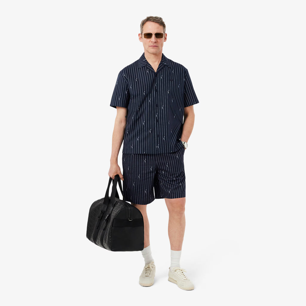 LACOSTE Camisa de sarja com estampado relaxed fit