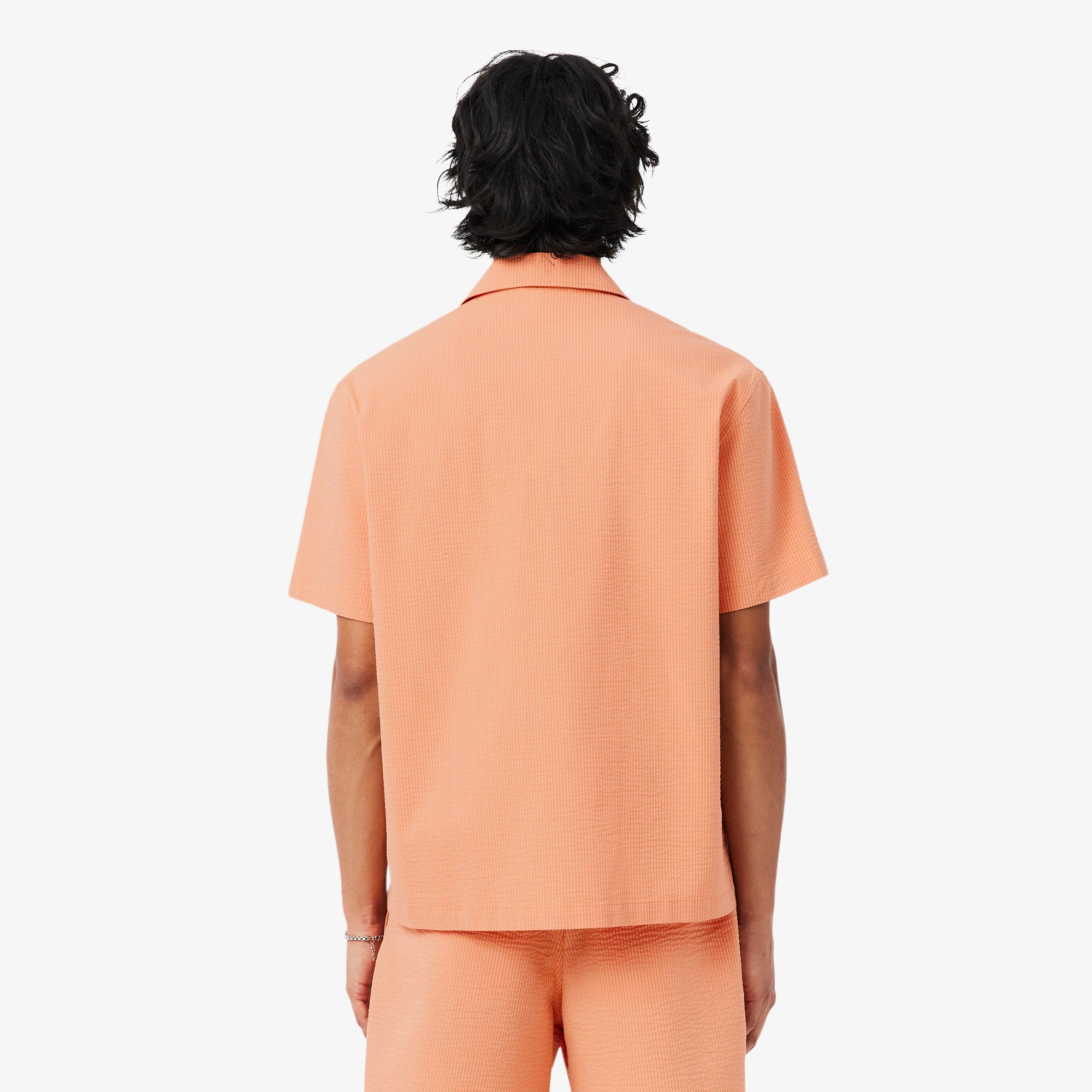 LACOSTE Camisa relaxed fit em seersucker