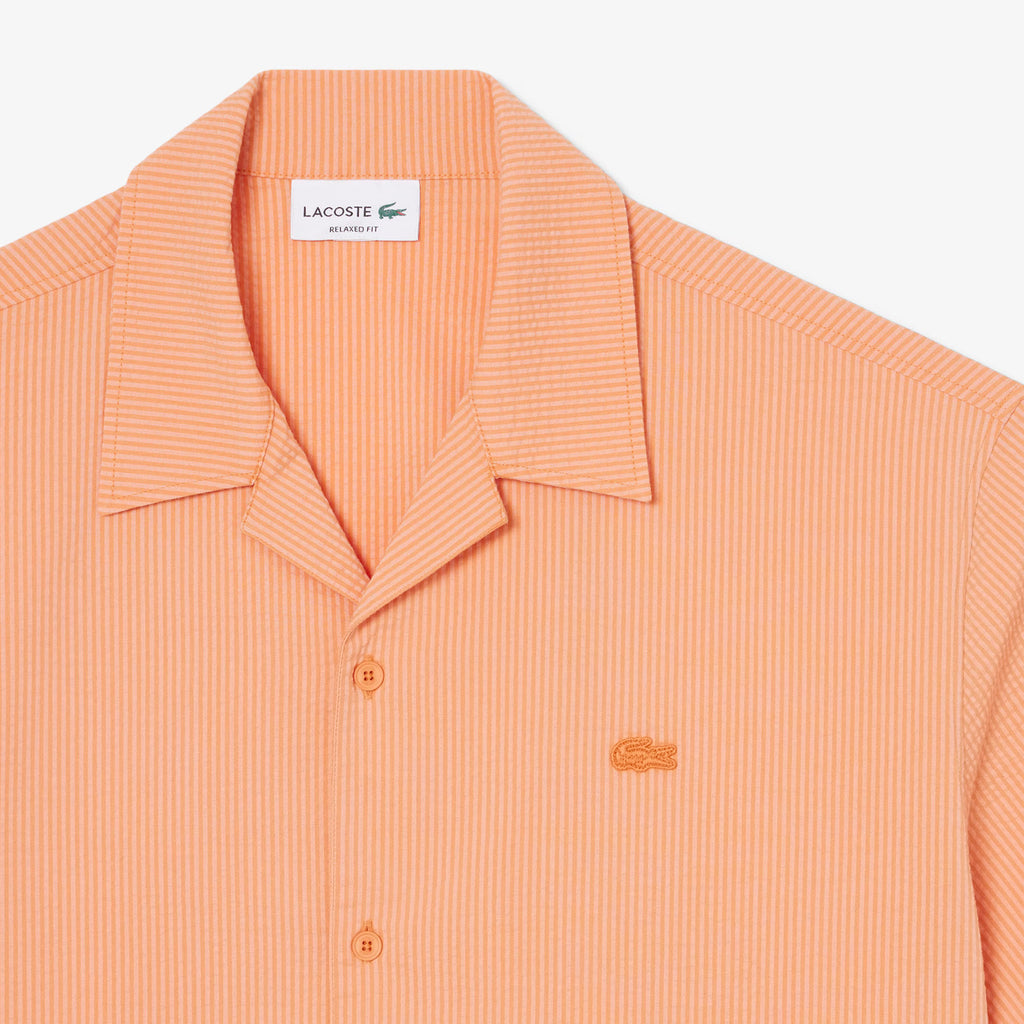 LACOSTE Camisa relaxed fit em seersucker
