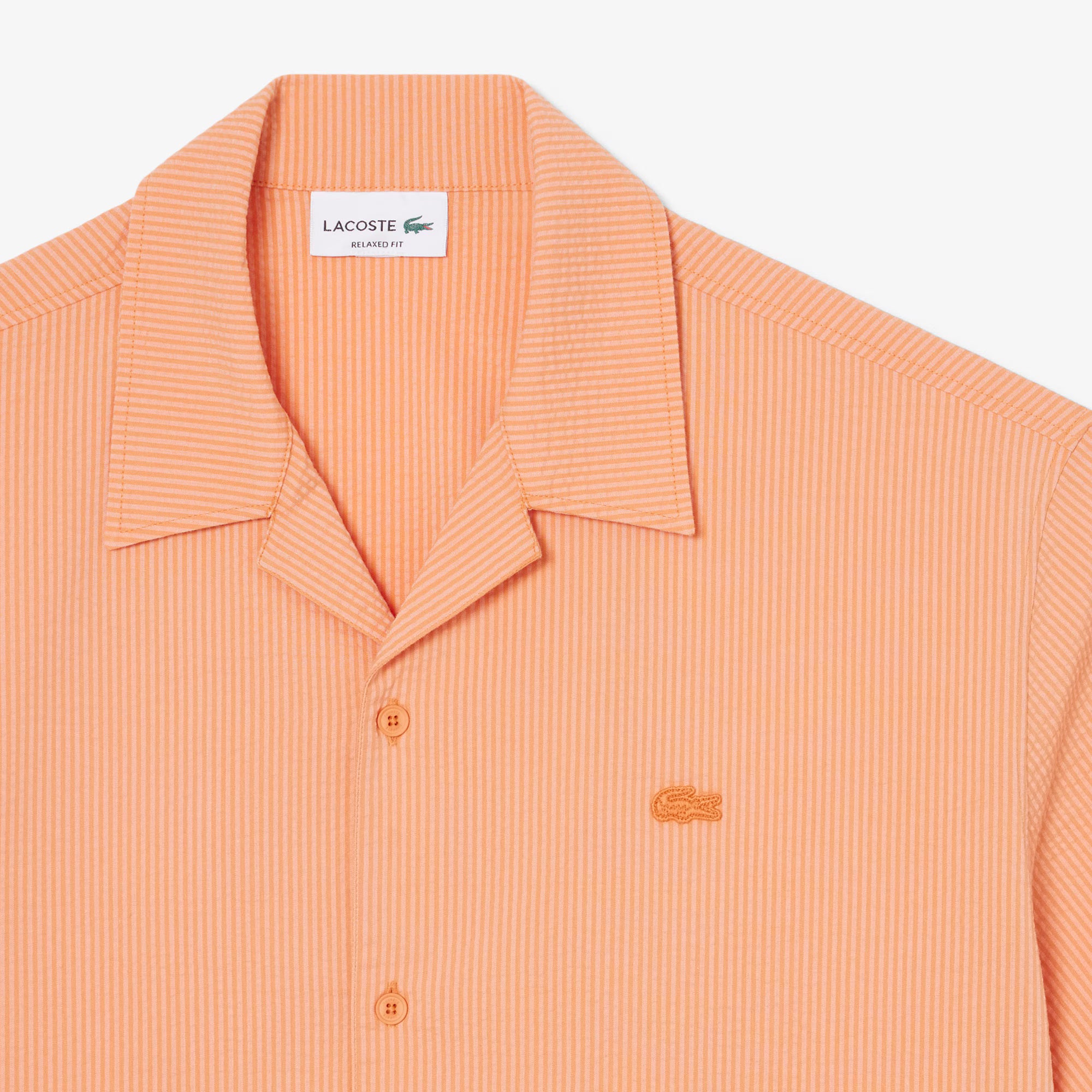 LACOSTE Camisa relaxed fit em seersucker