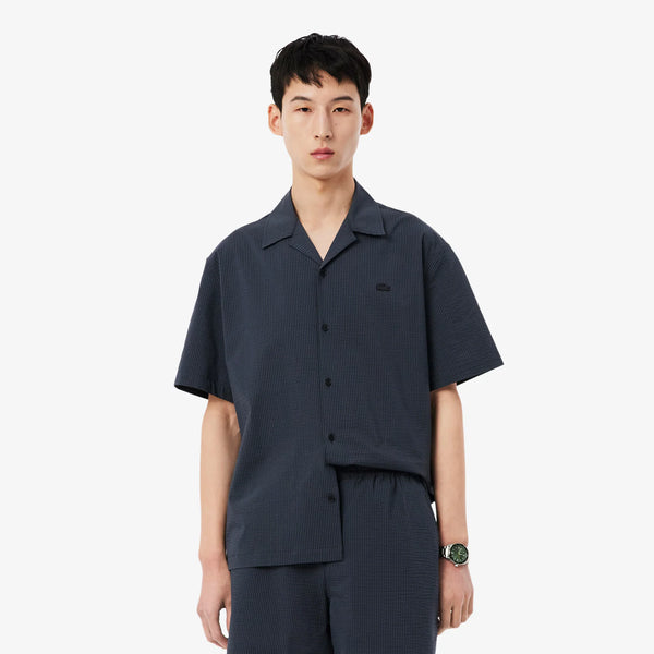 LACOSTE Relaxed fit seersucker shirt