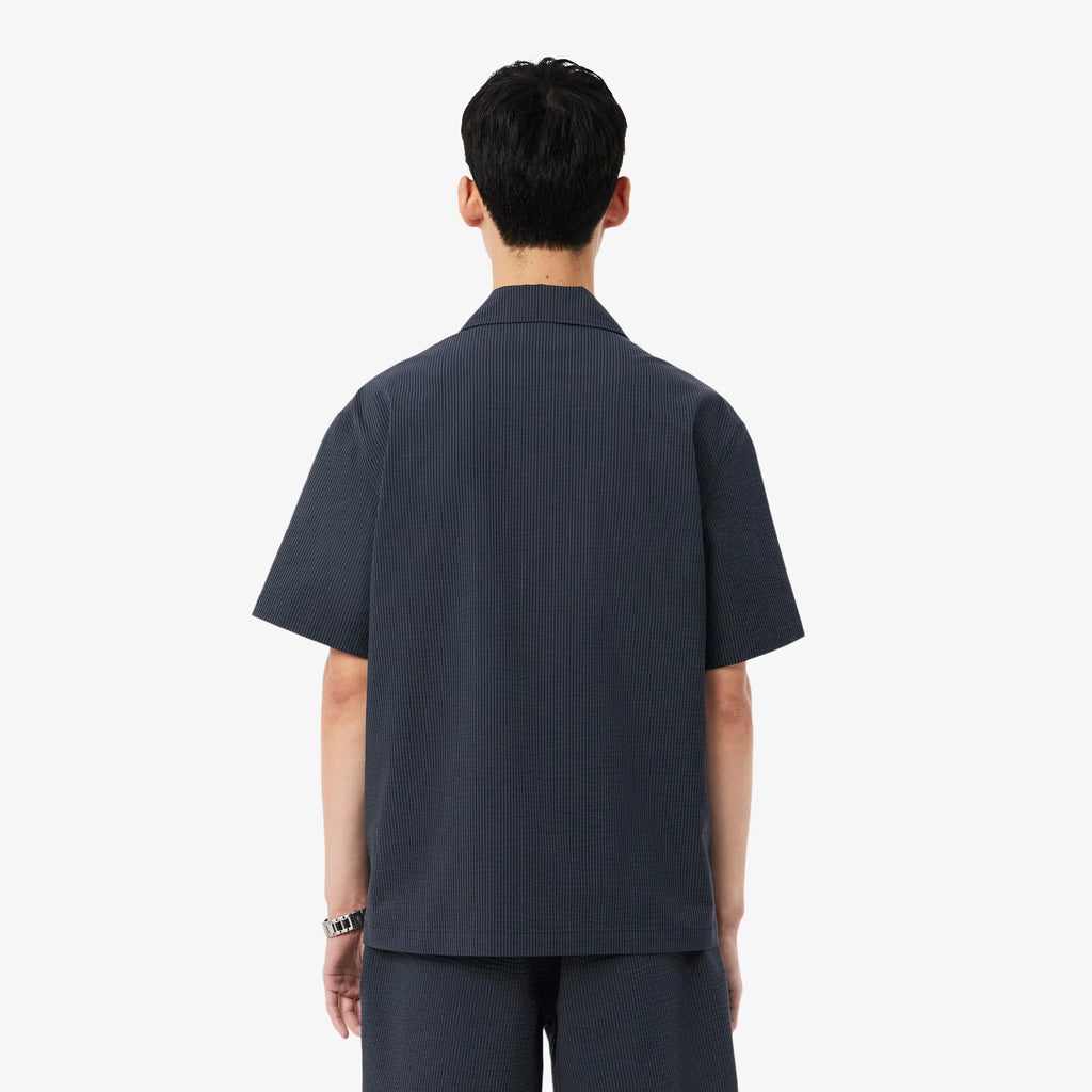 LACOSTE Camisa relaxed fit em seersucker