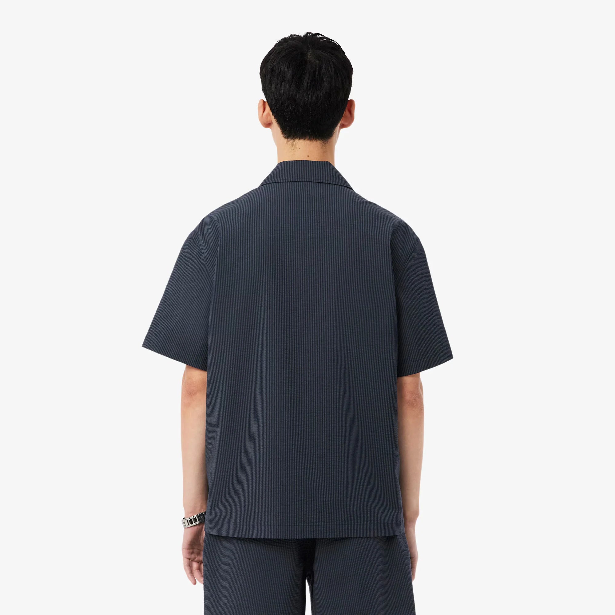 LACOSTE Camisa relaxed fit em seersucker