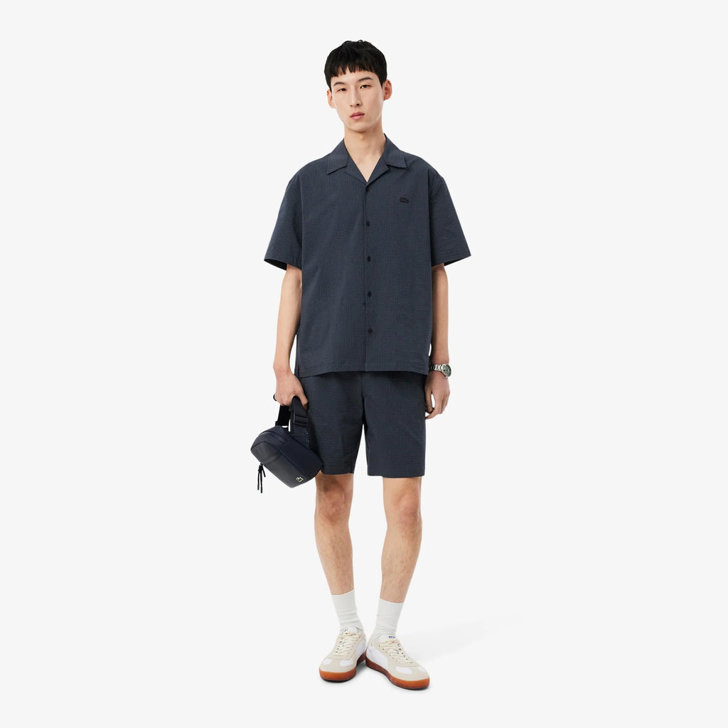 LACOSTE Camisa relaxed fit em seersucker