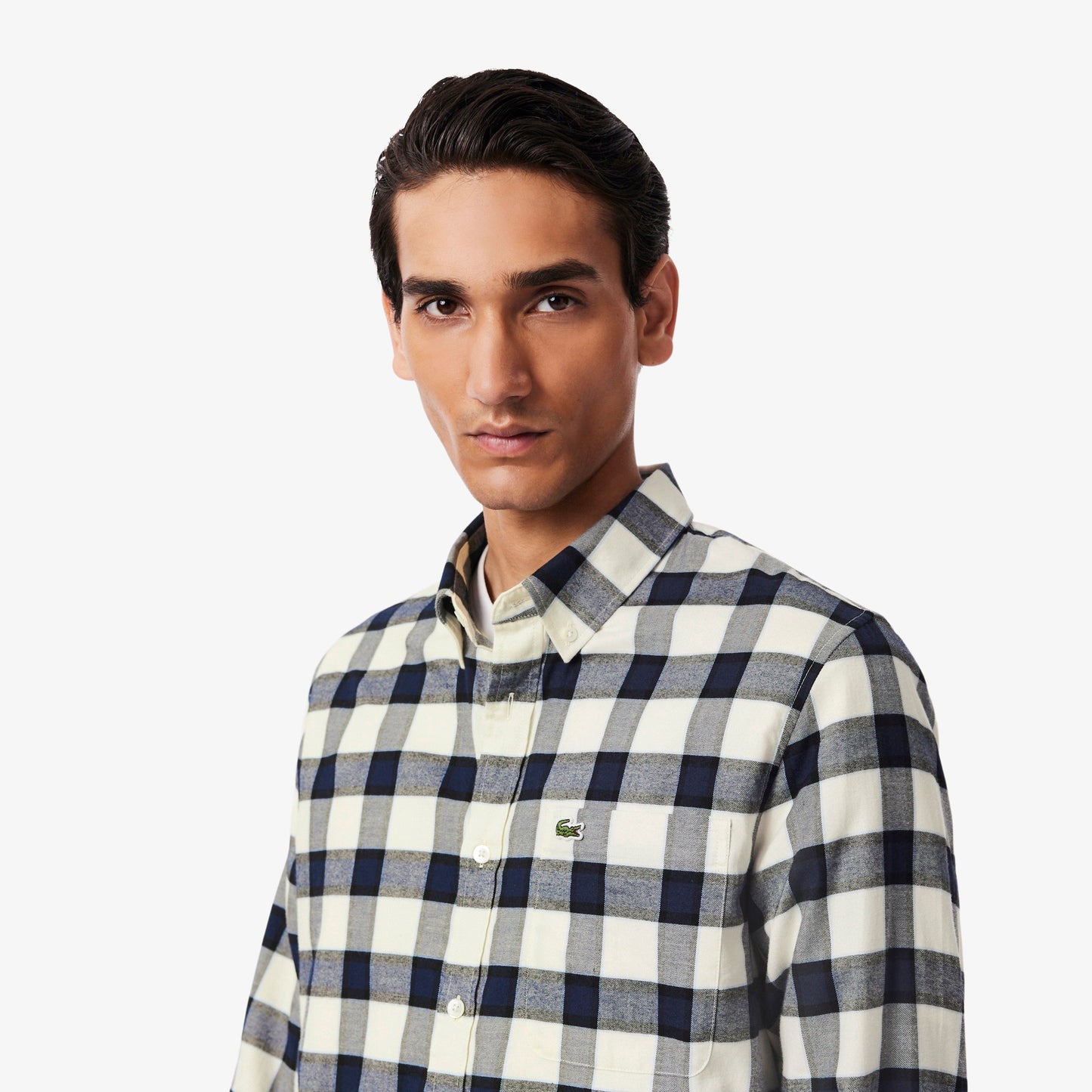 LACOSTE Camisa regular fit em flanela com estampado xadrez - CARISMAstore