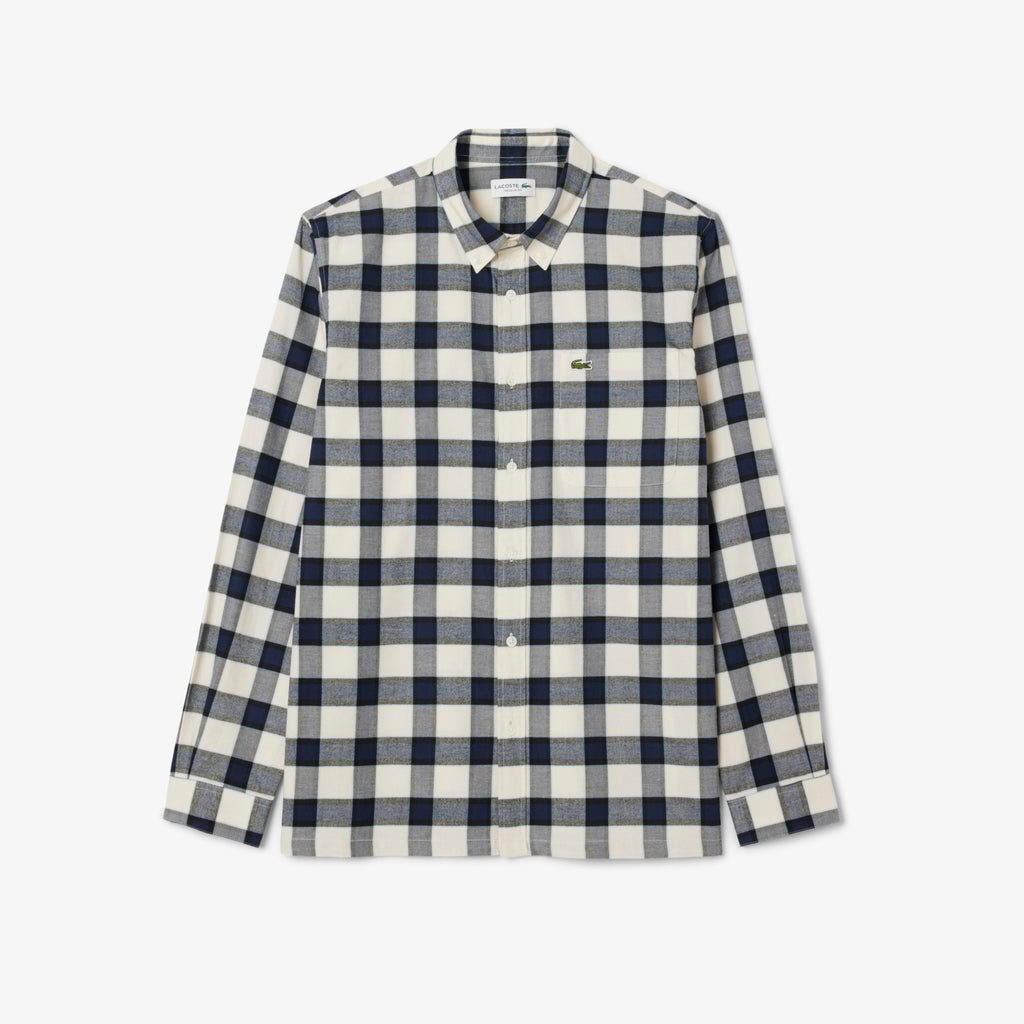 LACOSTE Camisa regular fit em flanela com estampado xadrez - CARISMAstore