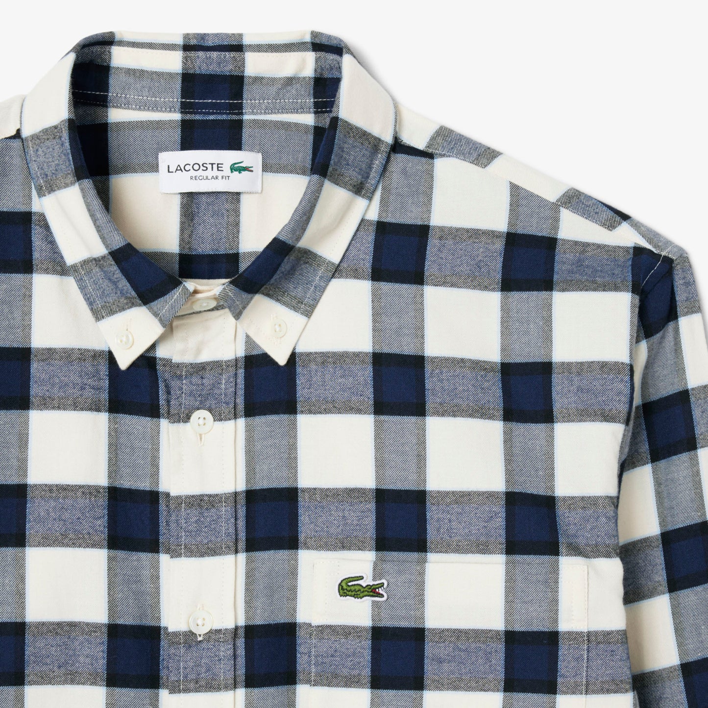 LACOSTE Camisa regular fit em flanela com estampado xadrez - CARISMAstore