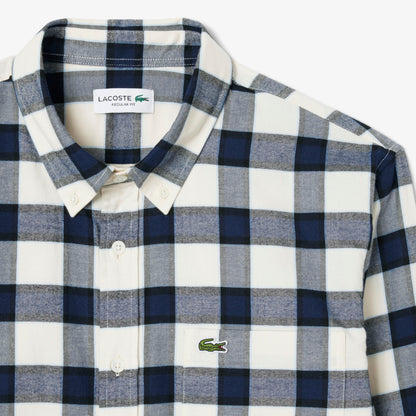 LACOSTE Camisa regular fit em flanela com estampado xadrez - CARISMAstore