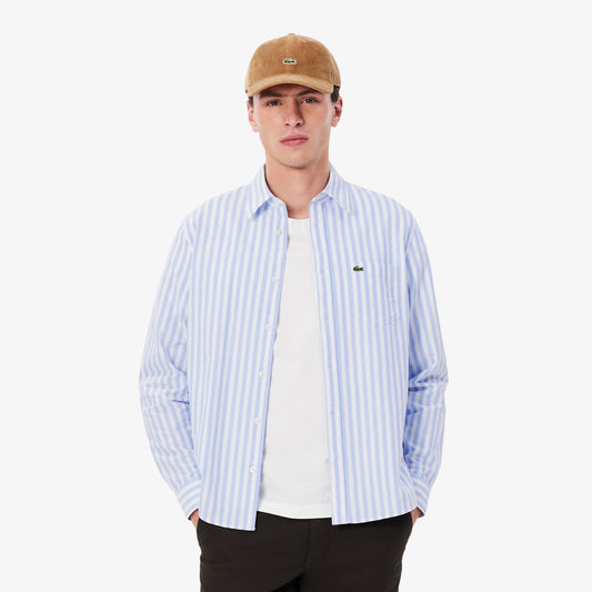 LACOSTE Camisa oxford às riscas regular fit