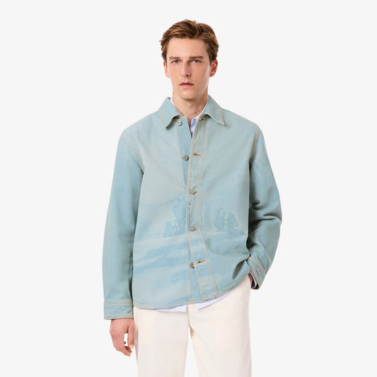 LACOSTE Overshirt de ganga com padrão de paisagem
