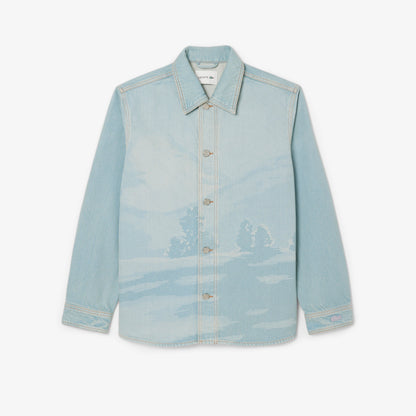 LACOSTE Overshirt de ganga com padrão de paisagem