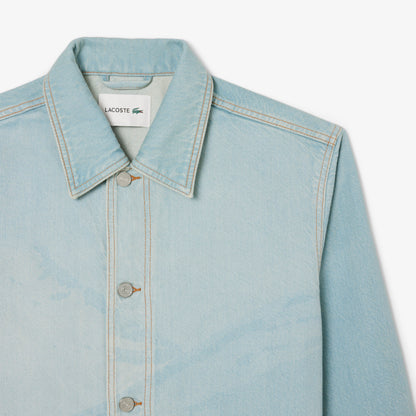 LACOSTE Overshirt de ganga com padrão de paisagem