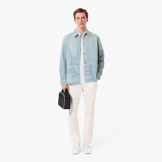 LACOSTE Overshirt de ganga com padrão de paisagem