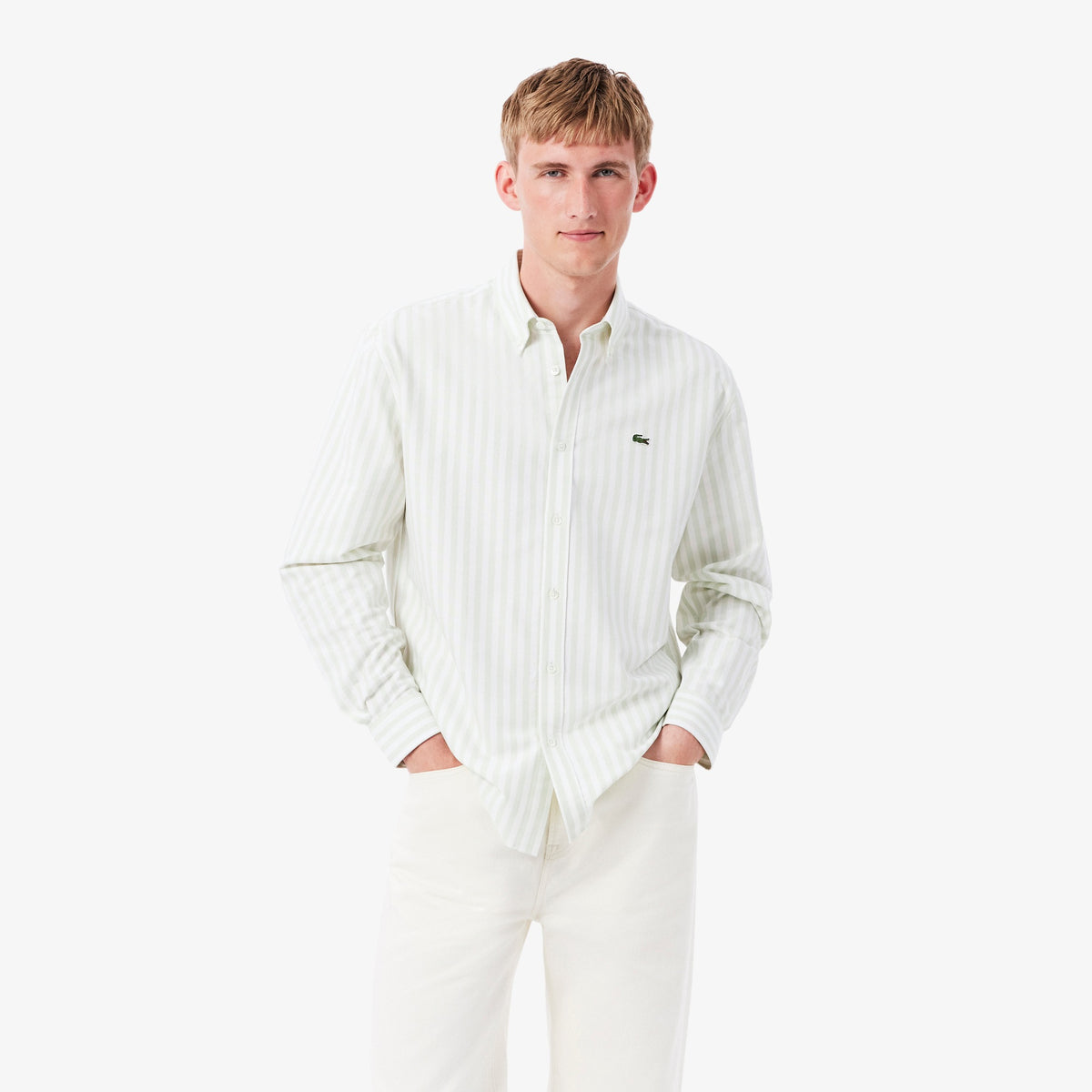 LACOSTE Camisa oxford regular fit listrada