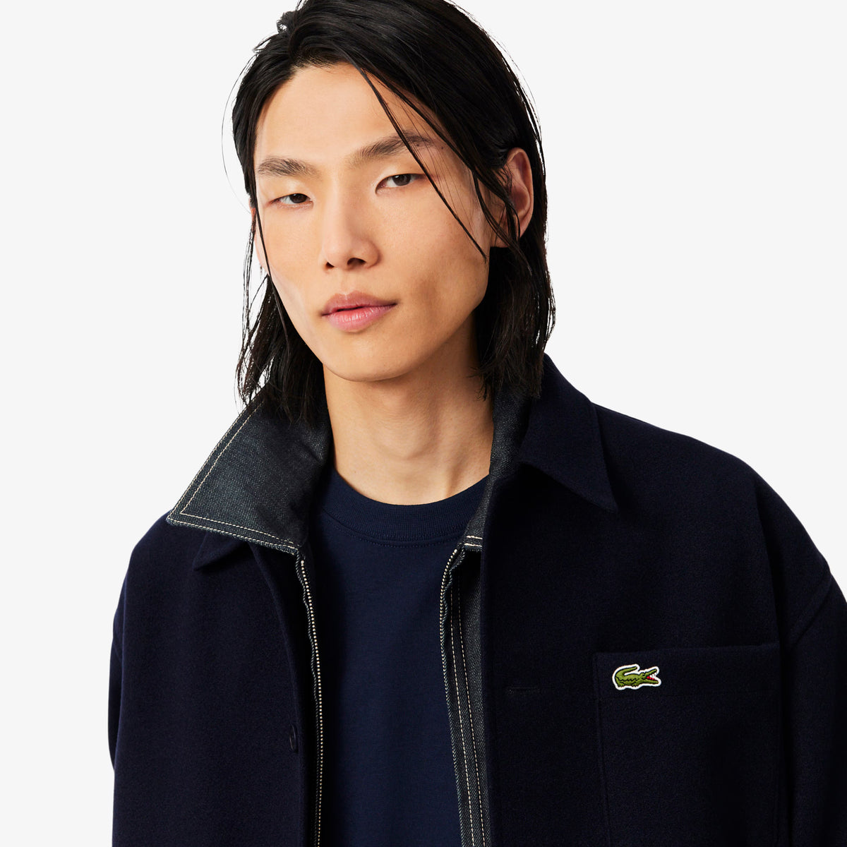 LACOSTE Overshirt em flanela grossa