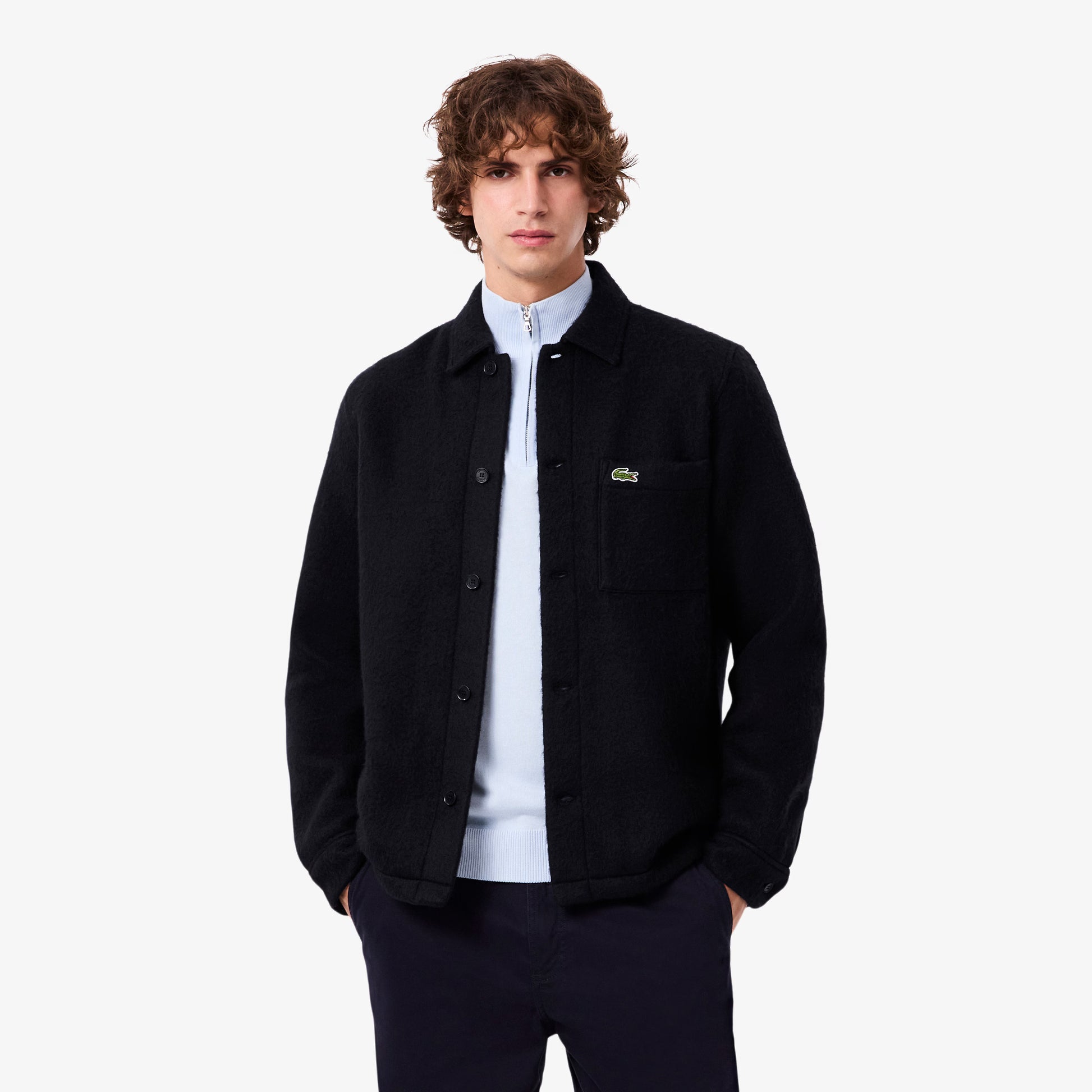 LACOSTE Overshirt de feltro de mistura de lã - CARISMAstore