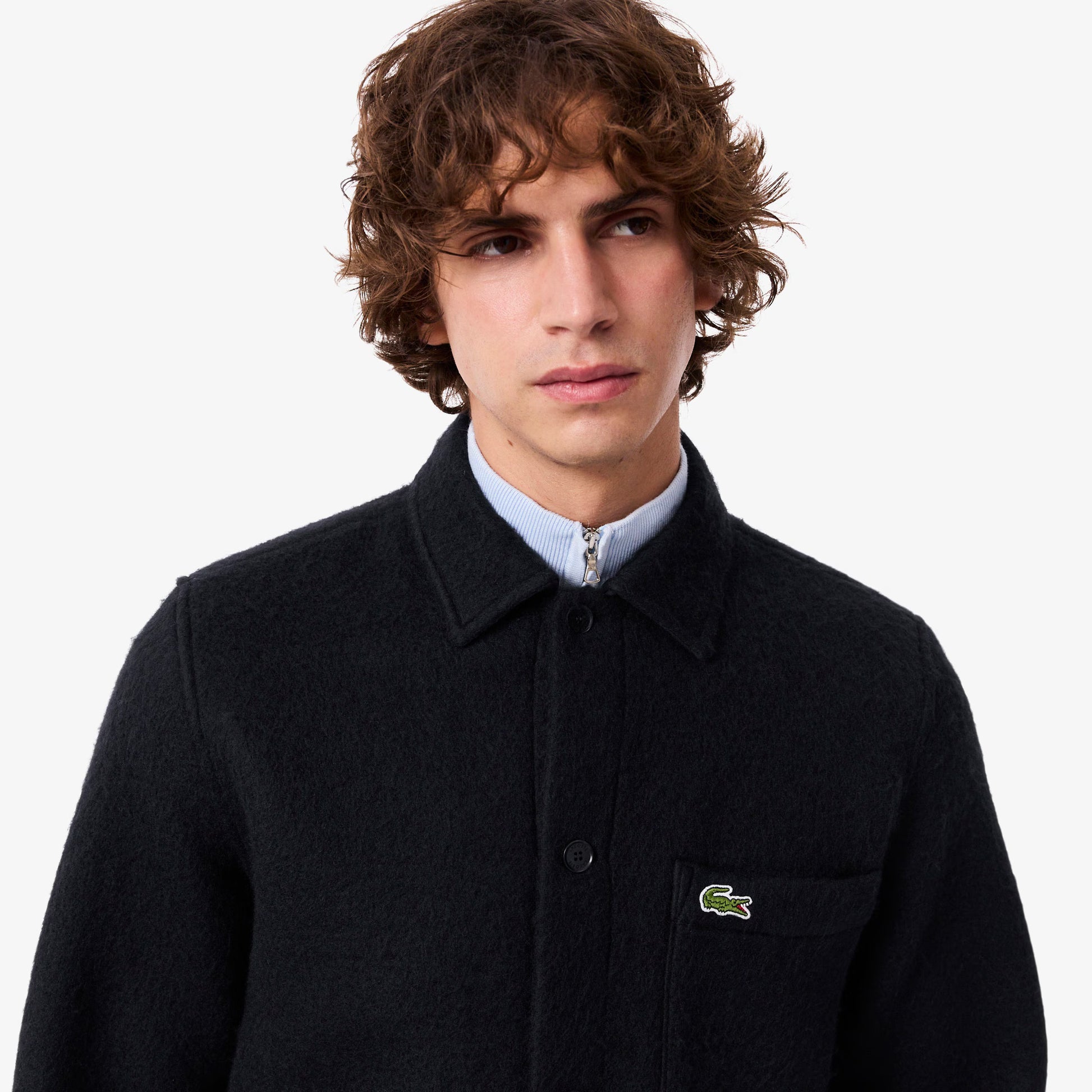 LACOSTE Overshirt de feltro de mistura de lã - CARISMAstore