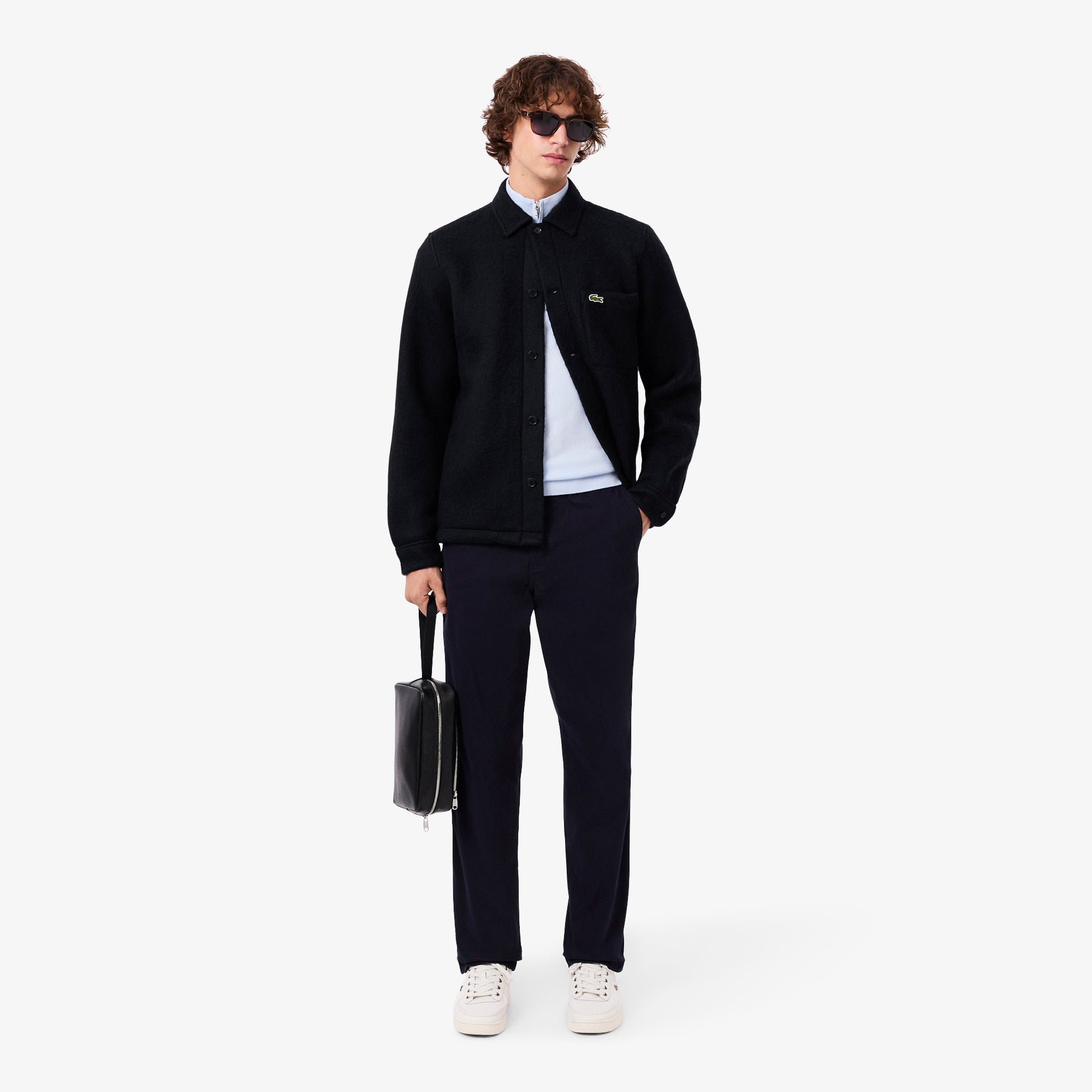 LACOSTE Overshirt de feltro de mistura de lã - CARISMAstore