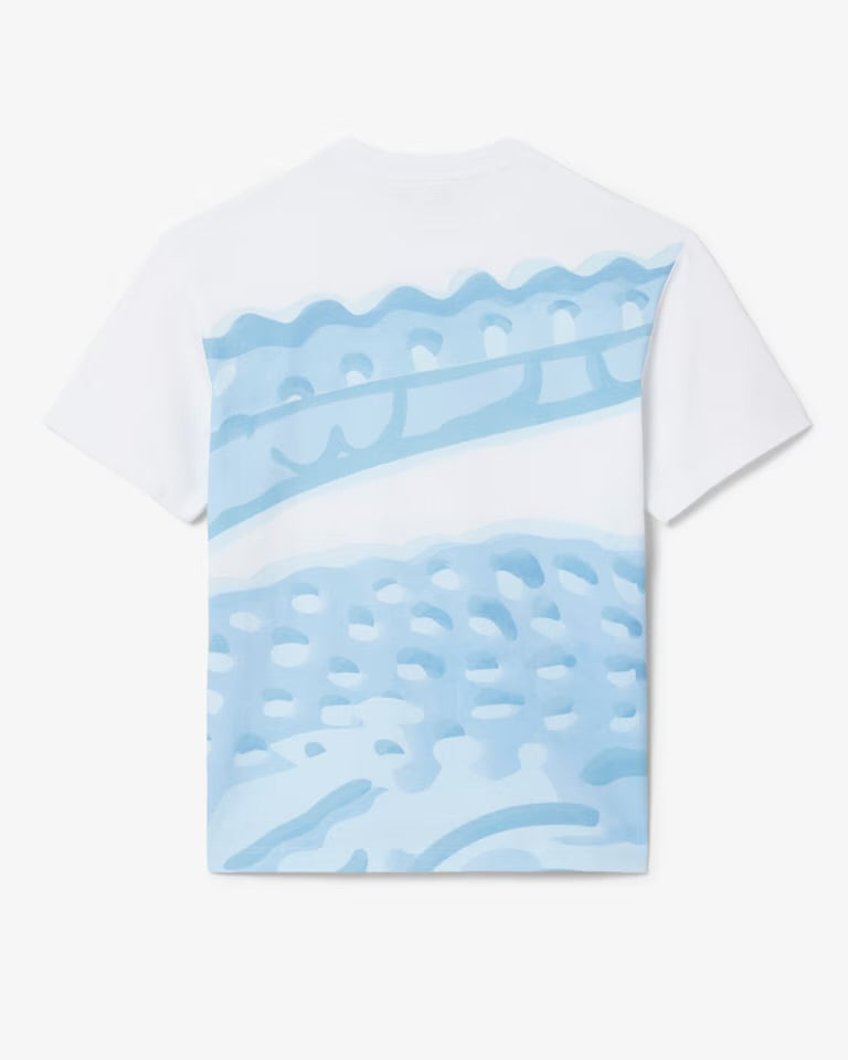 LACOSTE T-shirt de algodão com estampado