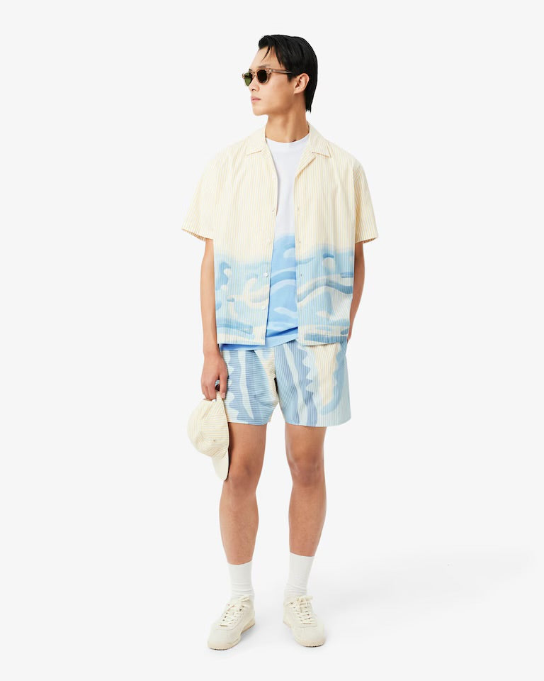 LACOSTE T-shirt de algodão com estampado