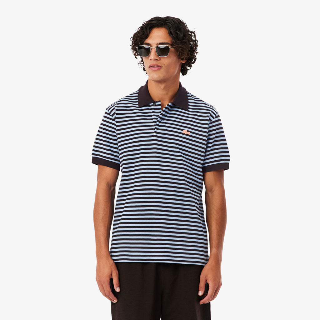 LACOSTE Polo listrada texturizada de corte clássico