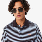 LACOSTE Polo listrada texturizada de corte clássico