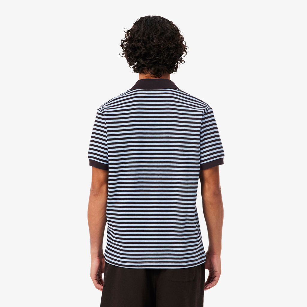 LACOSTE Polo listrada texturizada de corte clássico