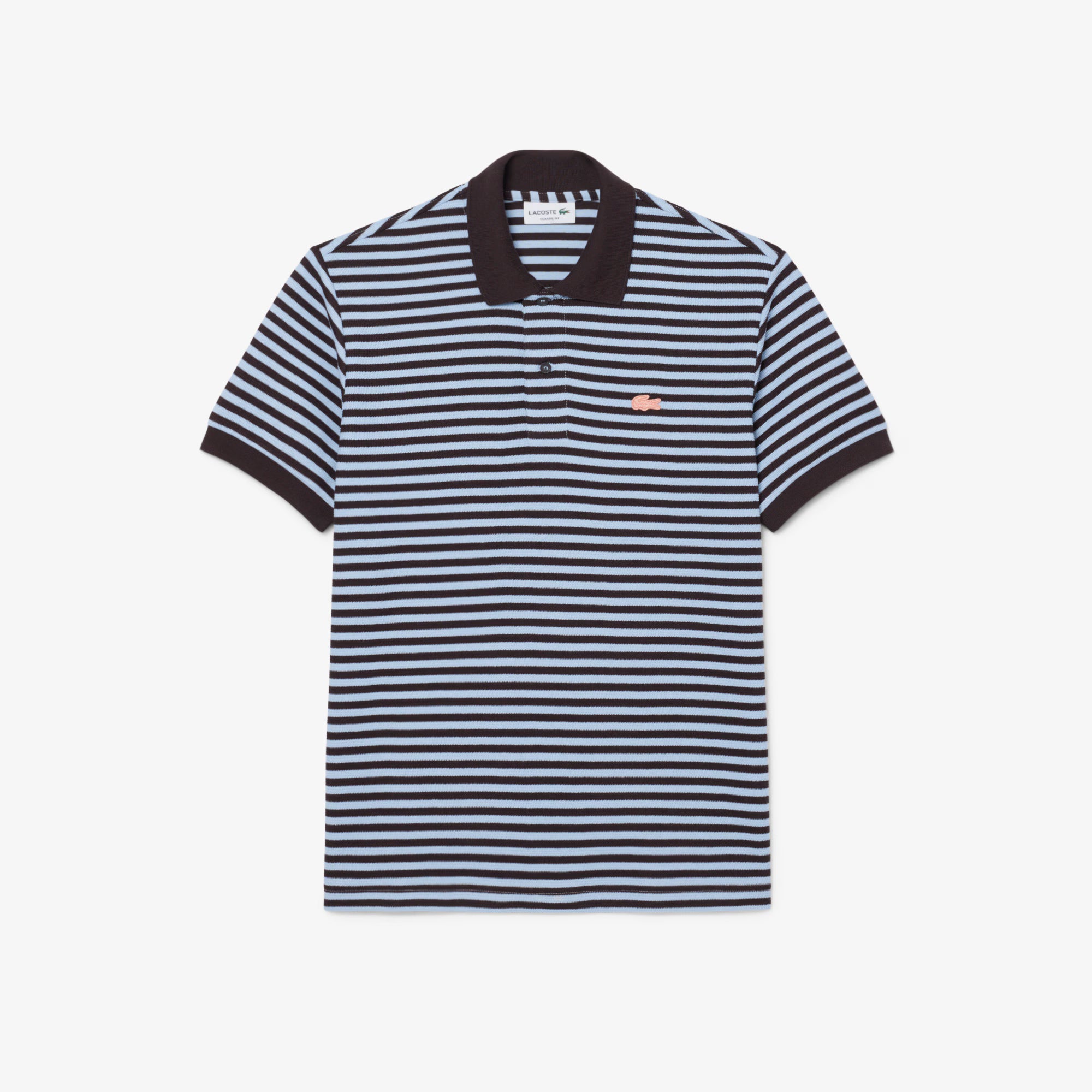 LACOSTE Polo listrada texturizada de corte clássico