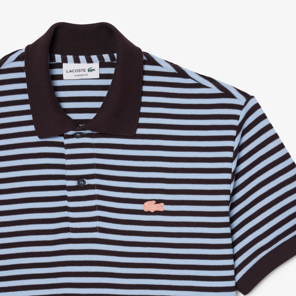 LACOSTE Polo listrada texturizada de corte clássico