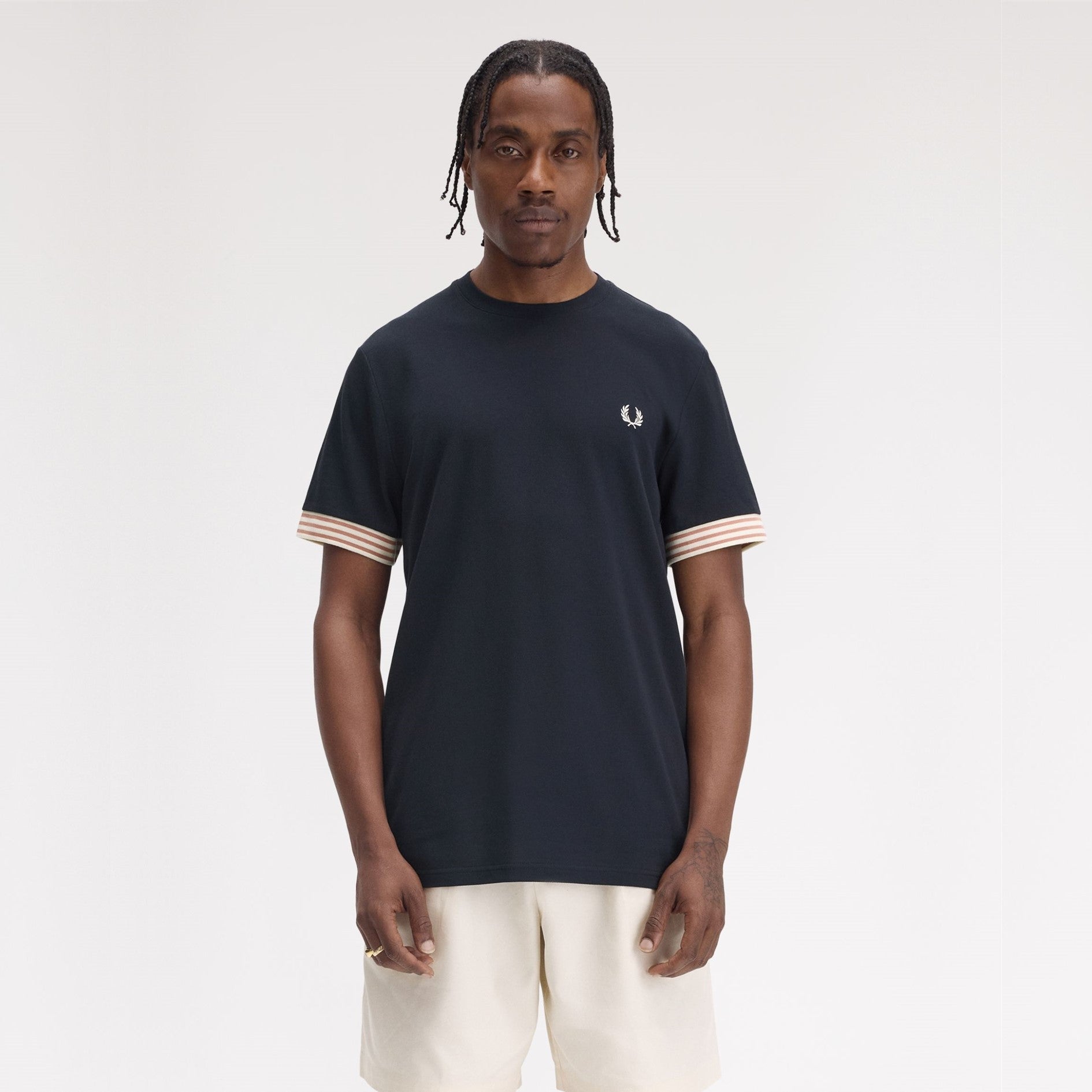 FRED PERRY T-shirt com punhos às riscas - CARISMAstore