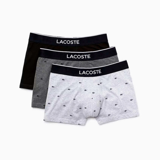 LACOSTE Pack de 3 boxers de algodão elástico