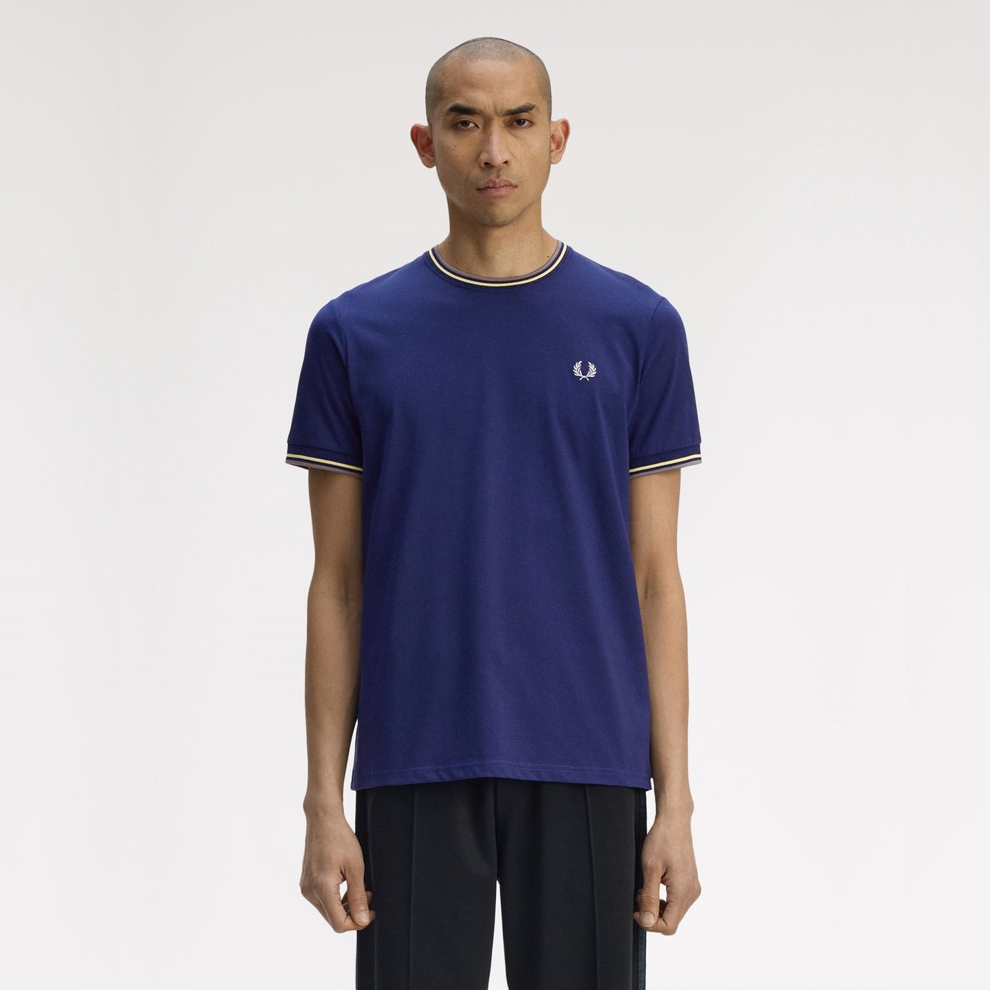 FRED PERRY T-shirt com borda com ponto descontínuo dupla - CARISMAstore