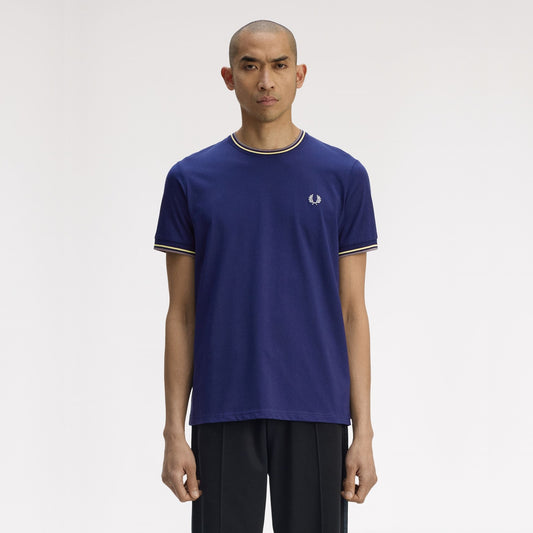FRED PERRY T-shirt com borda com ponto descontínuo dupla - CARISMAstore
