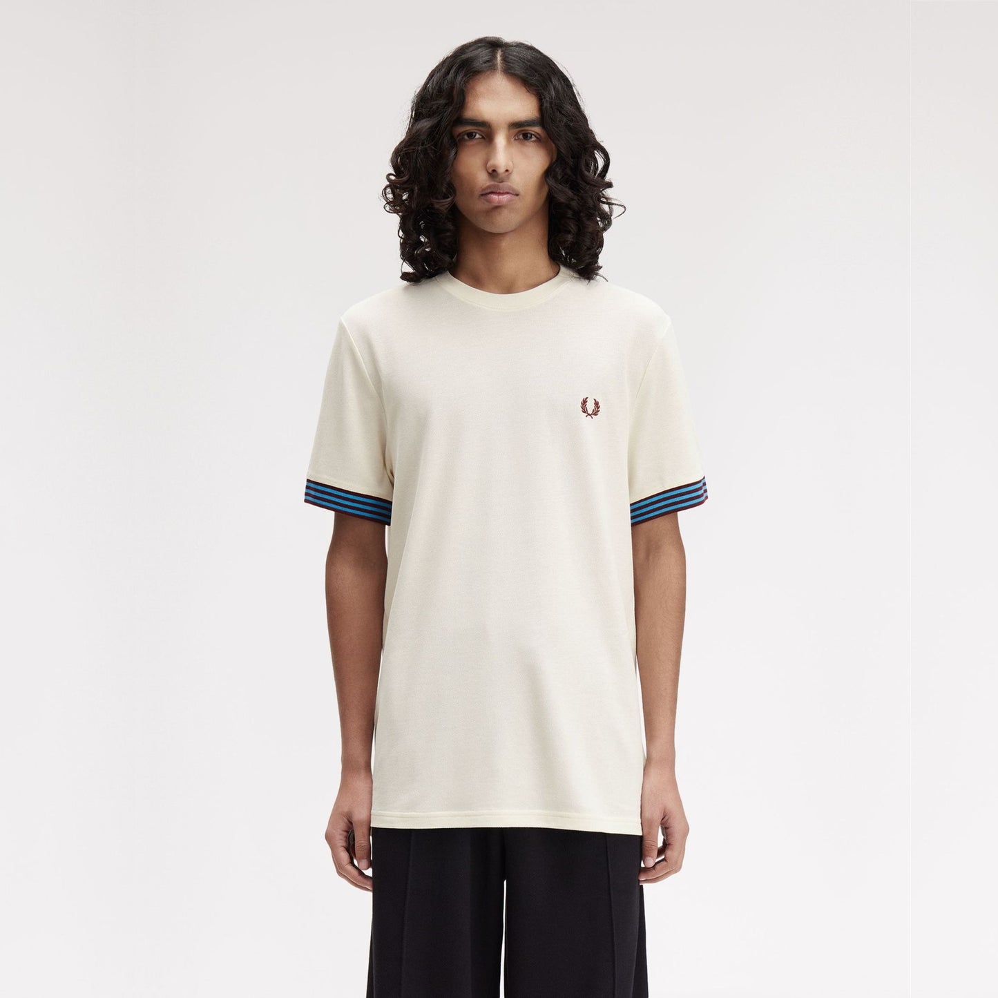 FRED PERRY T-shirt com punhos às riscas - CARISMAstore
