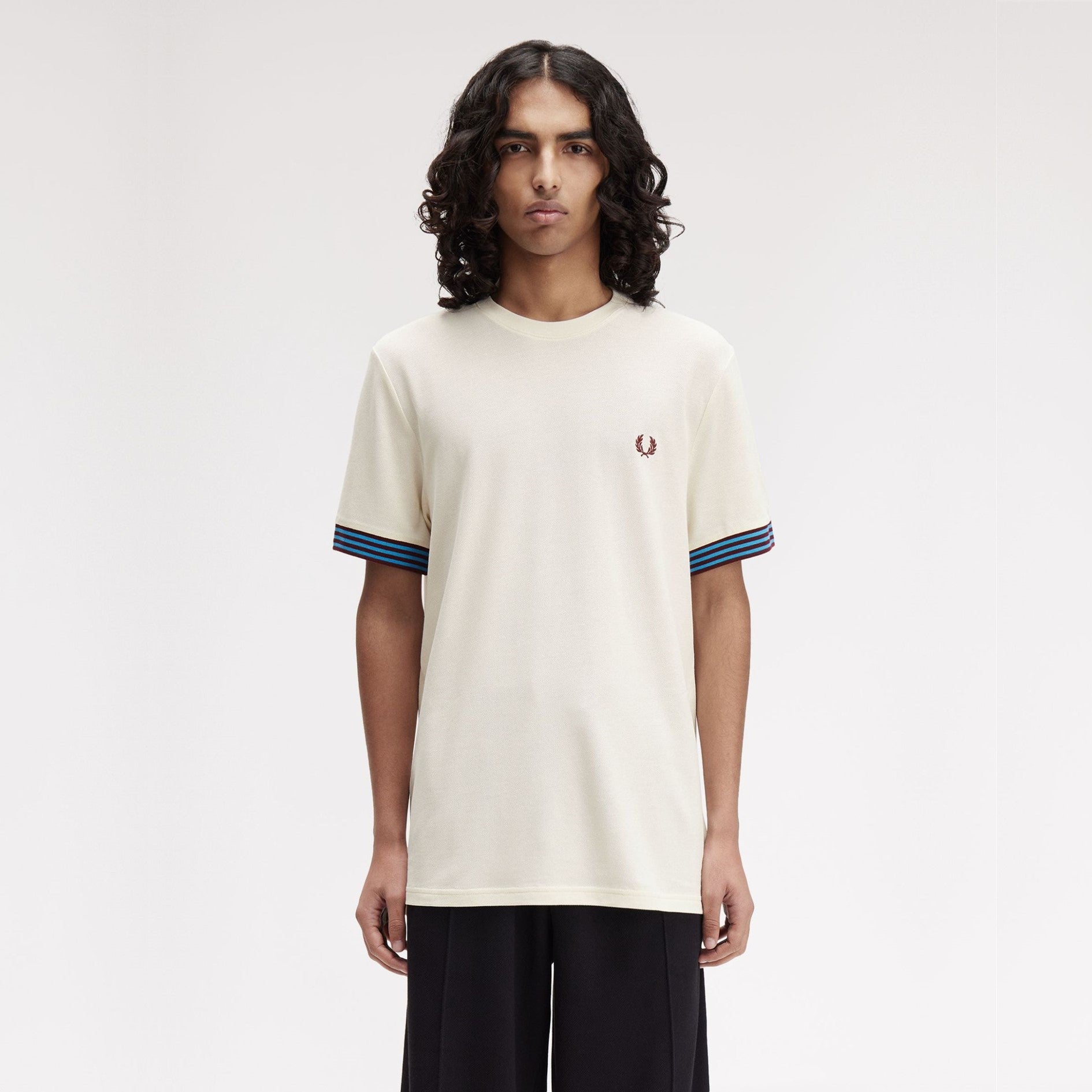FRED PERRY T-shirt com punhos às riscas - CARISMAstore