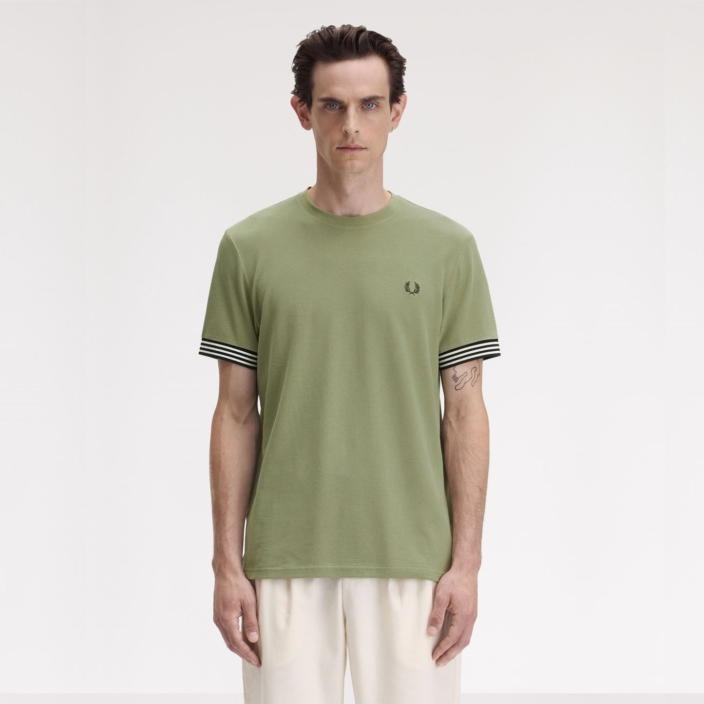 FRED PERRY T-shirt com punhos às riscas - CARISMAstore