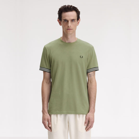 FRED PERRY T-shirt com punhos às riscas - CARISMAstore