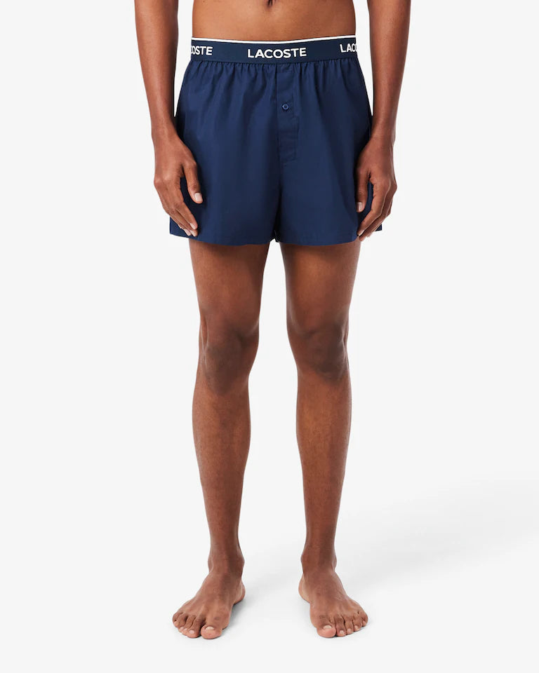LACOSTE Pack de 3 boxers de popelina de algodão