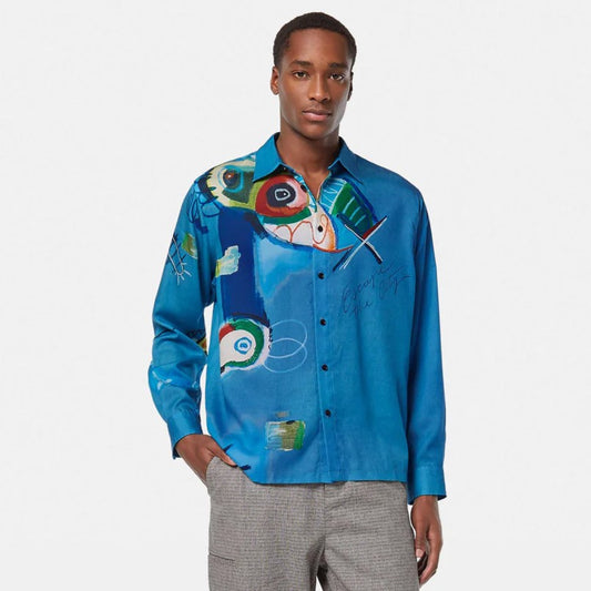 SCOTCH&SODA Camisa de corte relaxado estampada